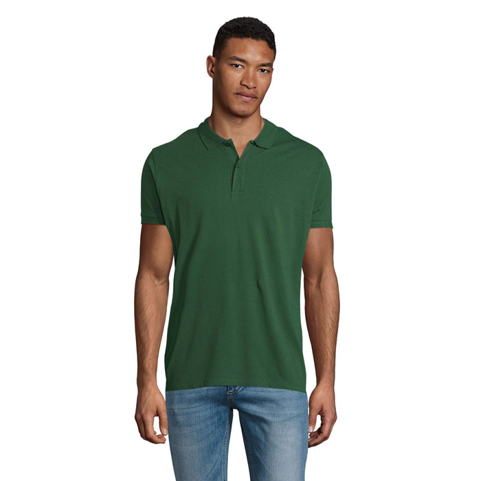 Polo homme coton bio personnalisé 170g - PLANET Vert bouteille